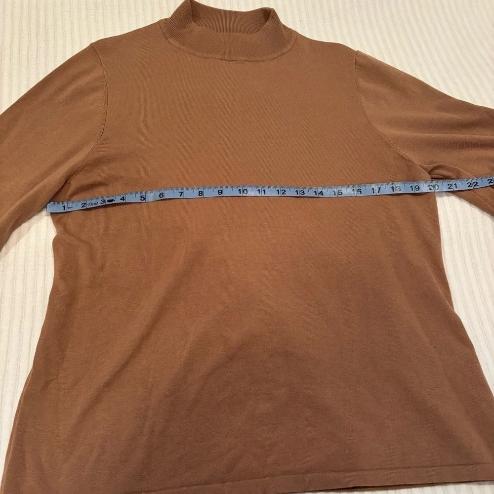 Pendleton Womens Camel Mockneck Sweater Size XL RN#29685 49% Silk